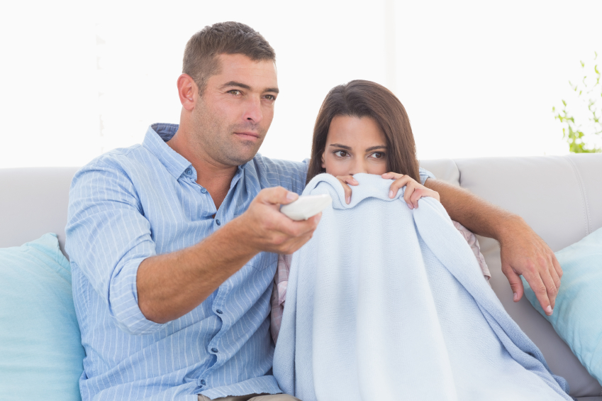 Couple watching TV