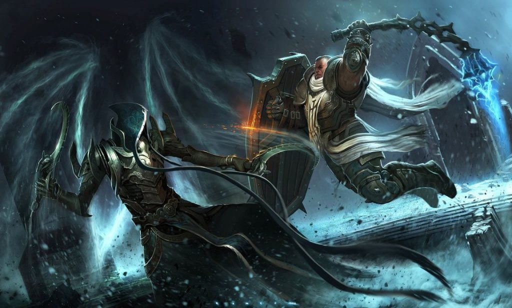 A cutscene from Diablo: Reaper of Souls