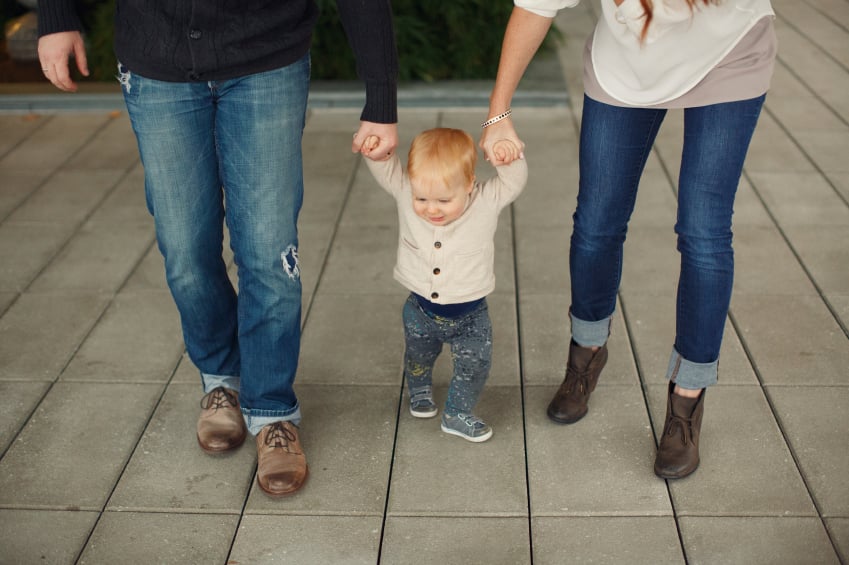 parents with young child