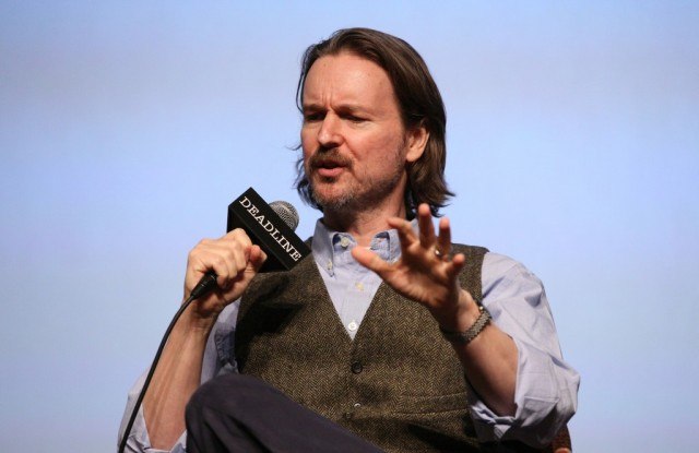 Director Matt Reeves talks into a microphone