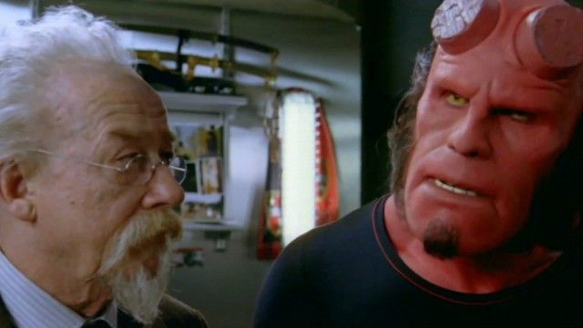 John Hurt and Ron Perlman in a scene from Hellboy