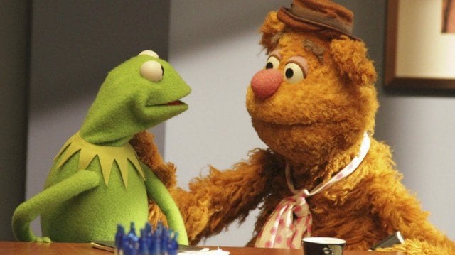 Kermit and Fozzie in 'The Muppets'