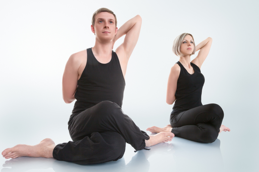 cow face pose, yoga