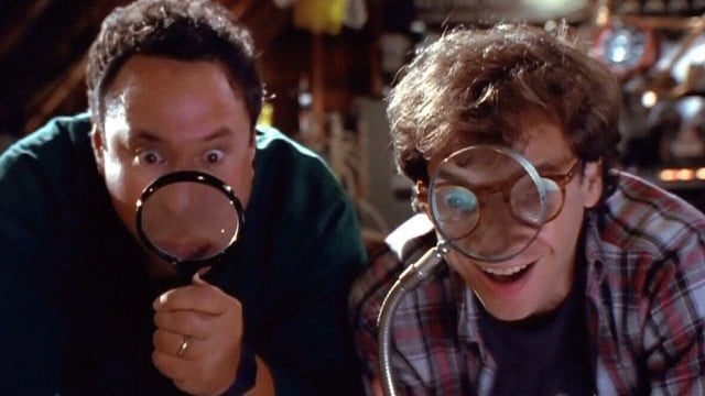 Checking out the shrunken children in Honey, I Shrunk The Kids Checking out the shrunken children in Honey, I Shrunk The Kids