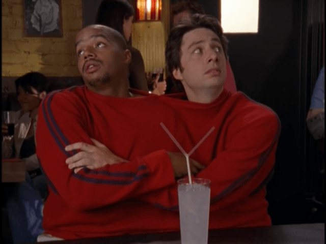 Turk (Donald Faison) and J.D. (Zach Braff) in 'Scrubs'