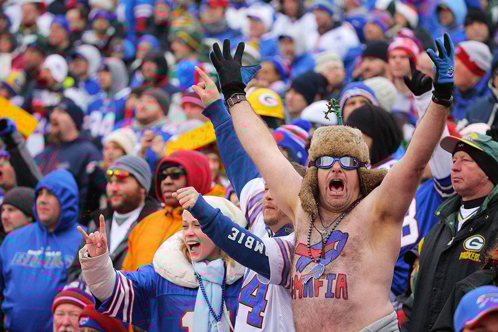 shirtless Buffalo Bills fan