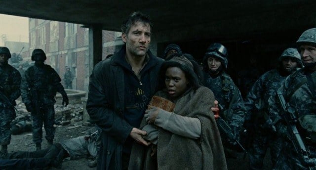 Clive Owen and Claire-Hope Ashitey in 'Children of Men'