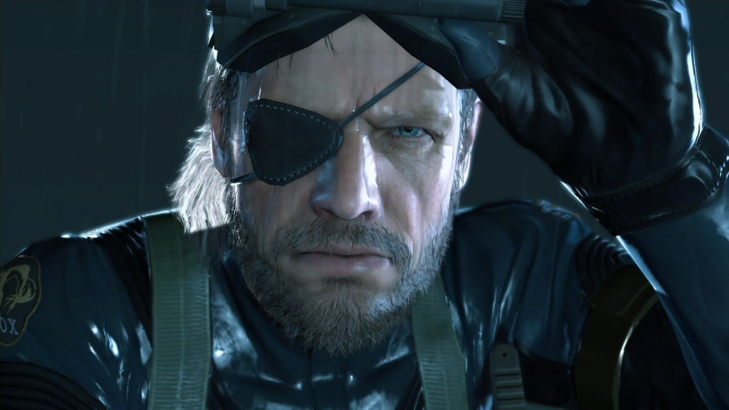 Solid Snake with an eyepatch and night-vision goggles.