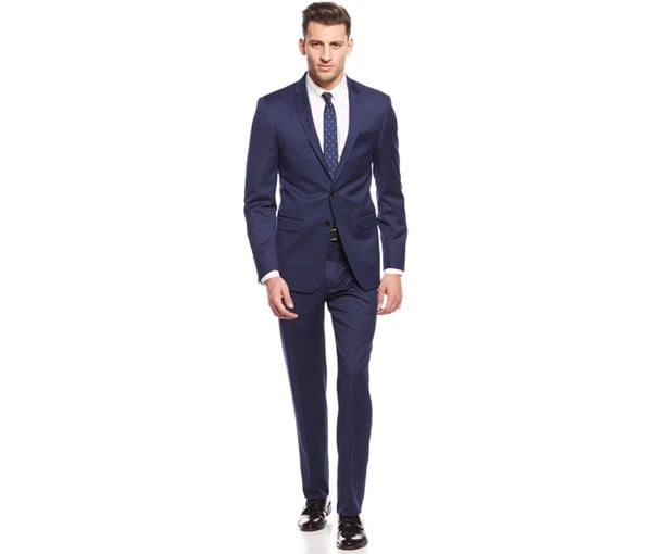 The navy wool suit