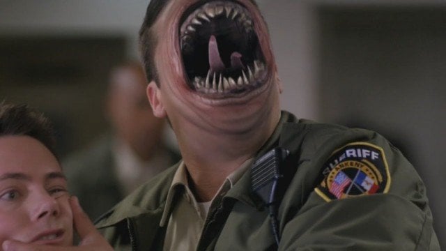 A monster whose entire mouth with pointed teeth and tongue take up his whole face on 'Supernatural'
