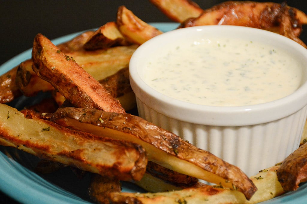 rosemary oven fries with horseradish dip 1