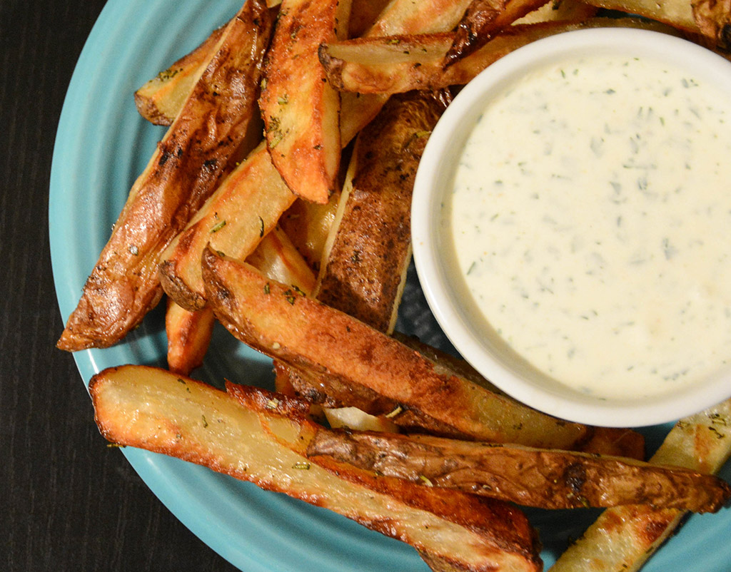 rosemary oven fries with horseradish dip 2
