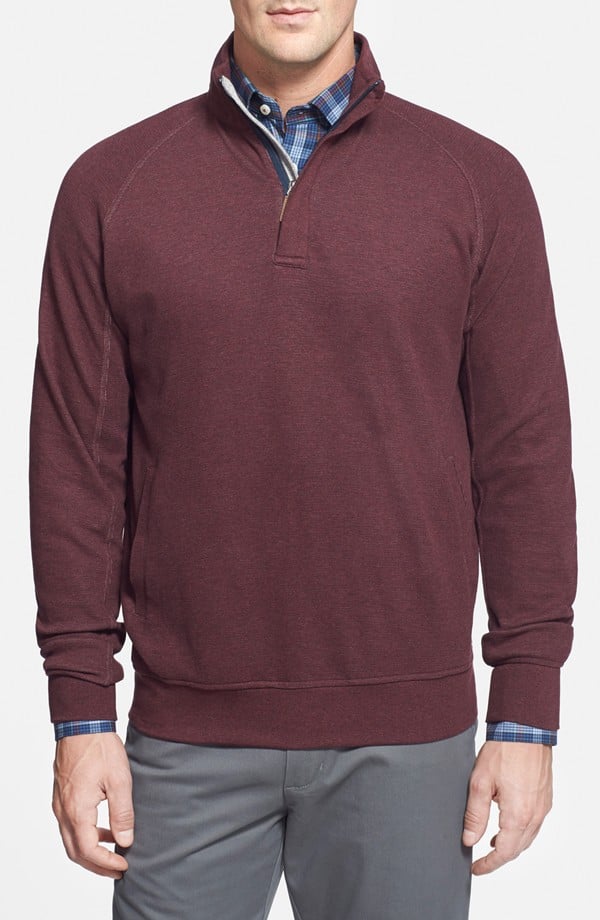 Quarter Zip Waffle Knit Pullover