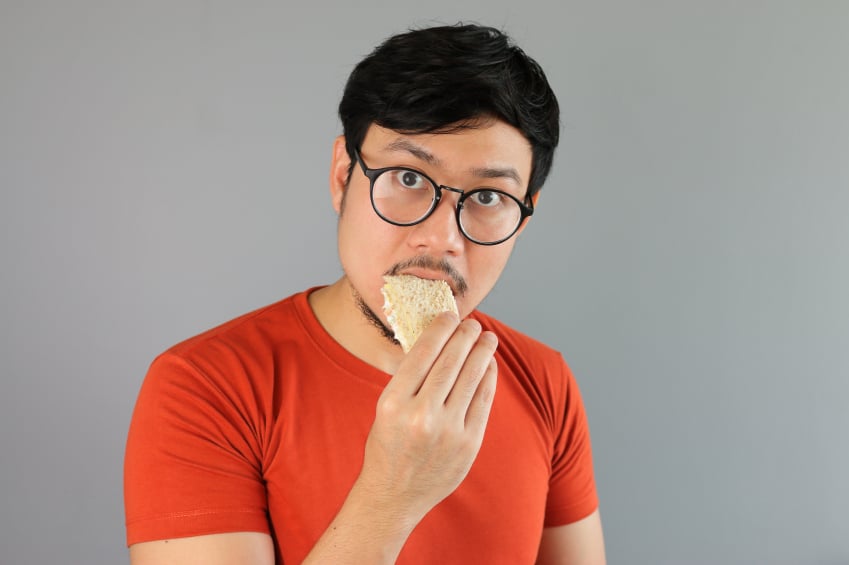 a man eating