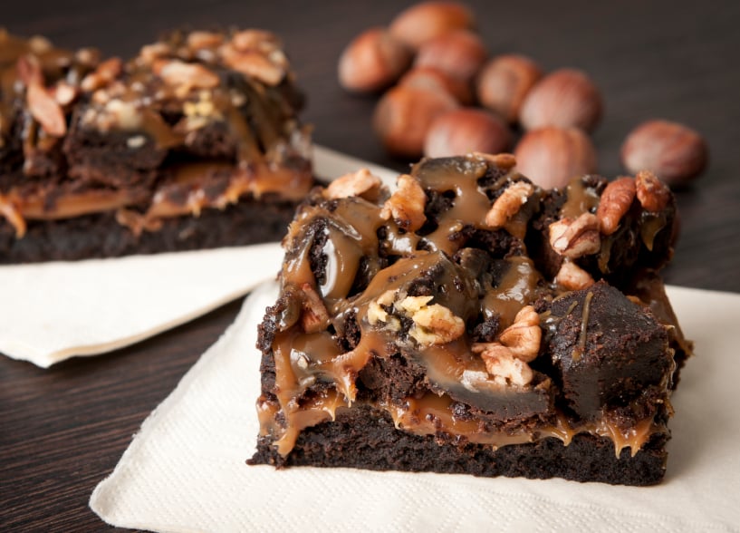 caramel nut brownies