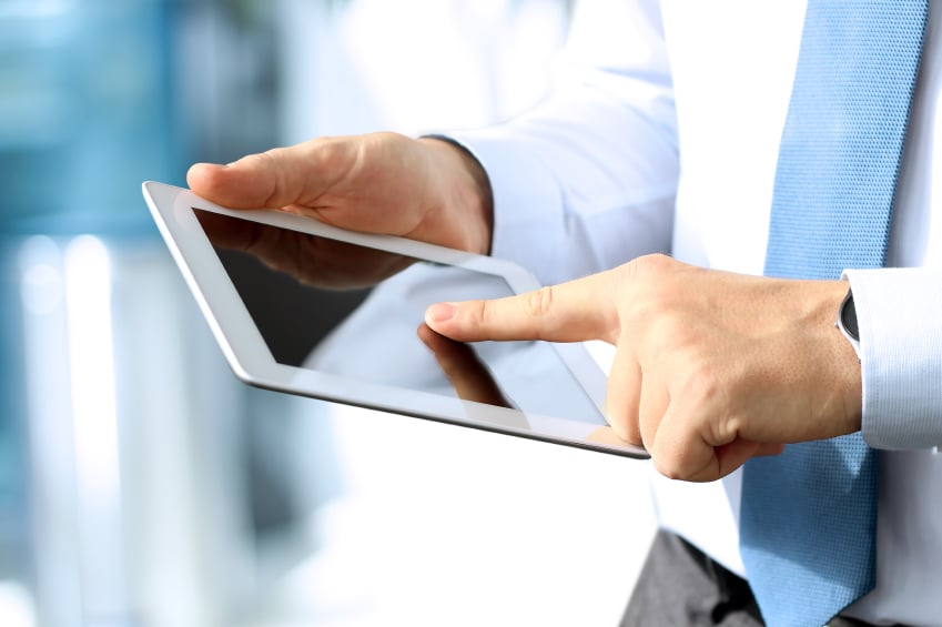 Man using tablet