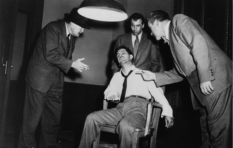 A man getting roughed up