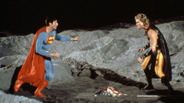 Christopher Reeve and Mark Pillow in 'Superman IV: The Quest for Peace'