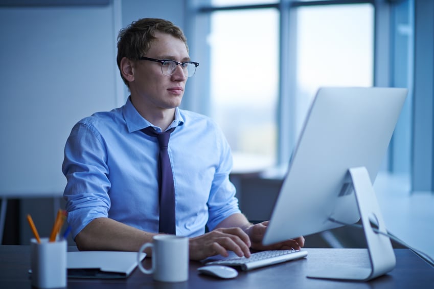 Man working on a computer