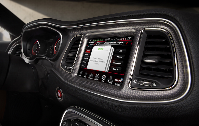 2015 Dodge Challenger SRT Hellcat 8.4 inch U-Connect Performance Pages Timers screen