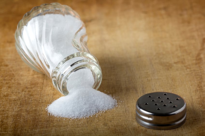 table salt on a table