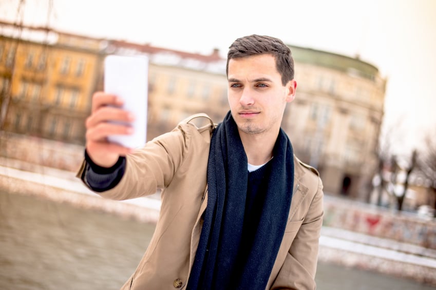 a man taking a selfie