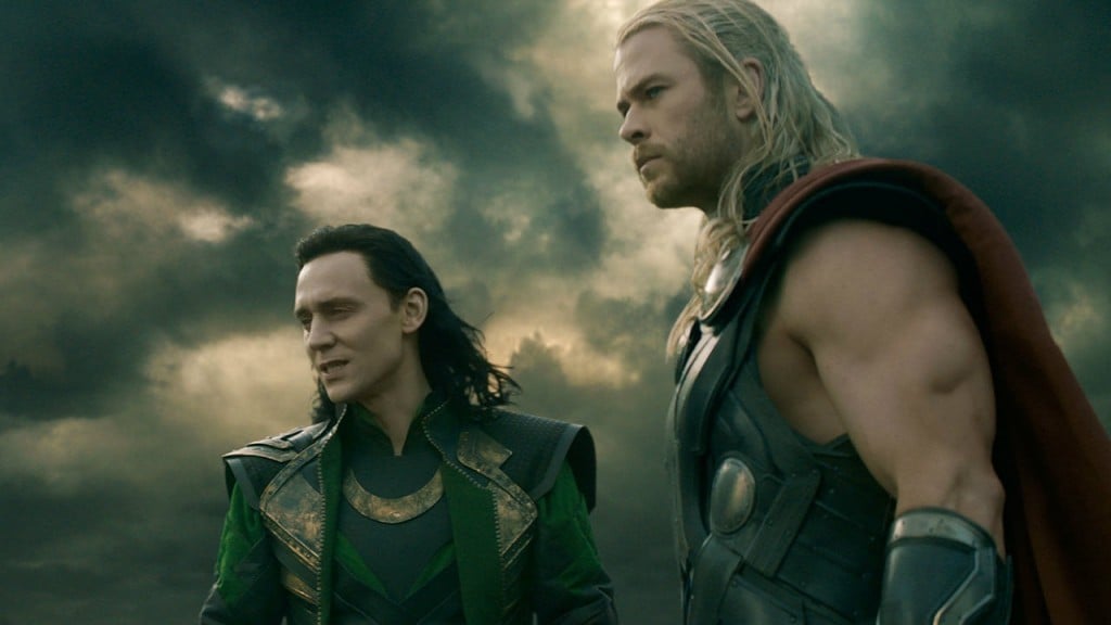 Tom Hiddleston and Chris Hemsworth in 'Thor: The Dark World'