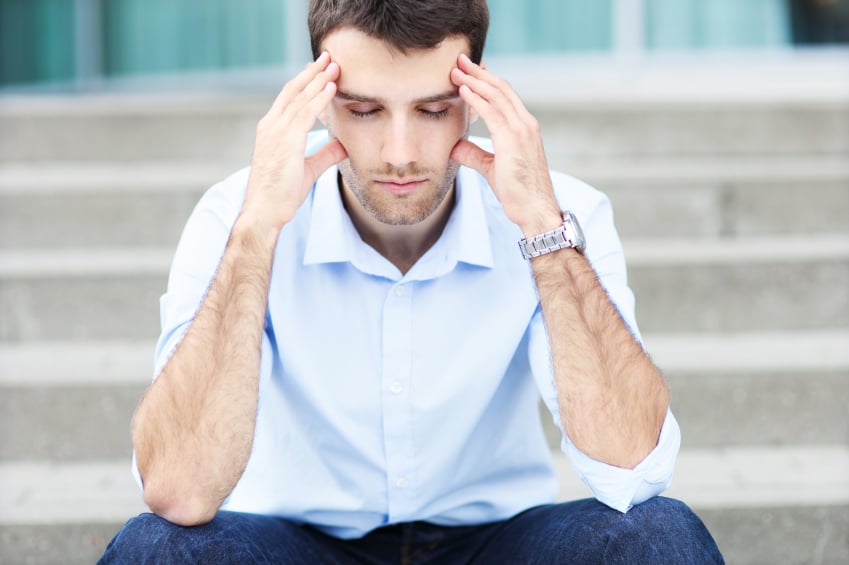 man with headache man with headache