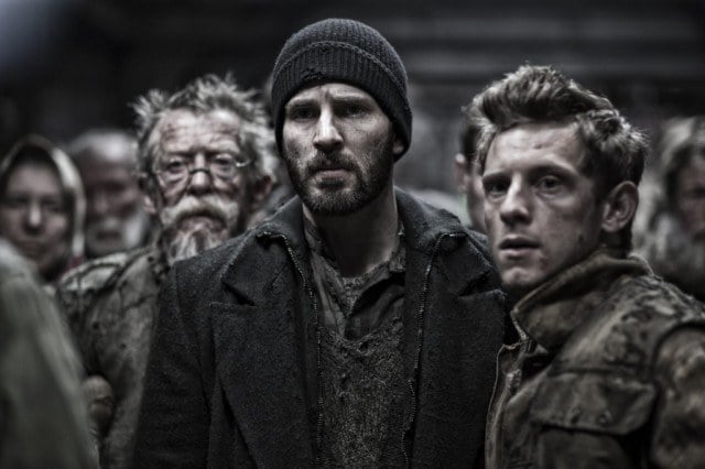 John Hurt, Chris Evans and Jamie Bell in 'Snowpiercer'