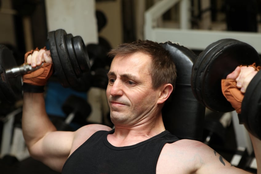 lifting weights at the gym