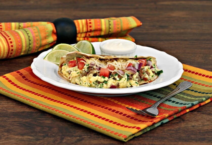 Scrambled egg tacos