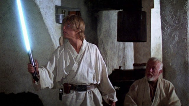 Mark Hamill and Alec Guinness in 'Star Wars: A New Hope'