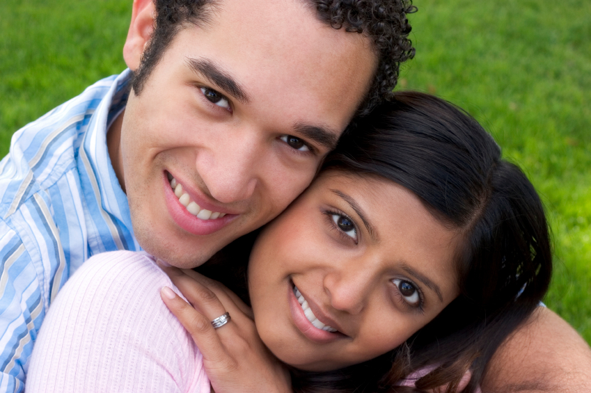 a couple who is smiling