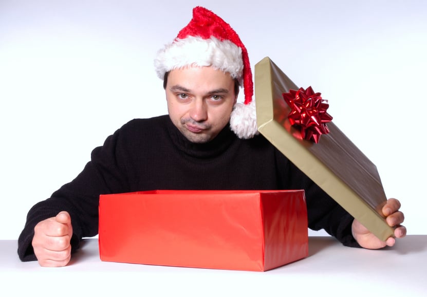 Man disappointed with his present