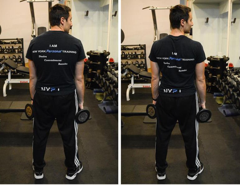 Giacomo Barbieri demonstrating standing arm lifts