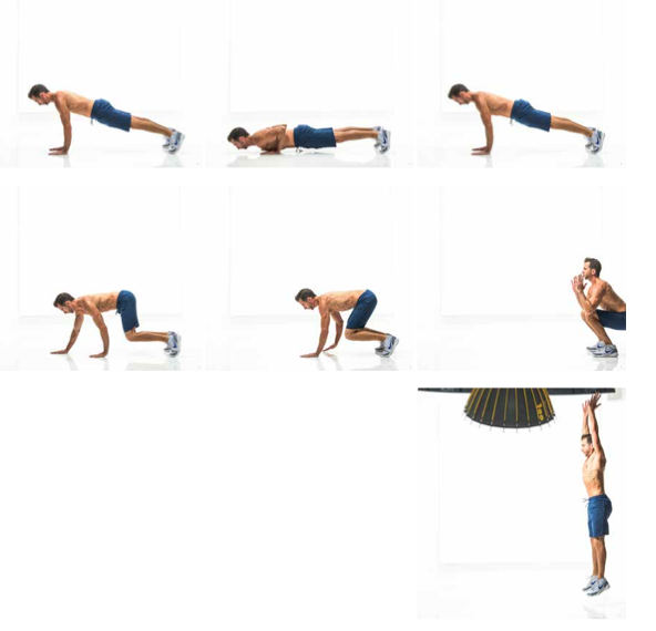 reverse burpee with push up