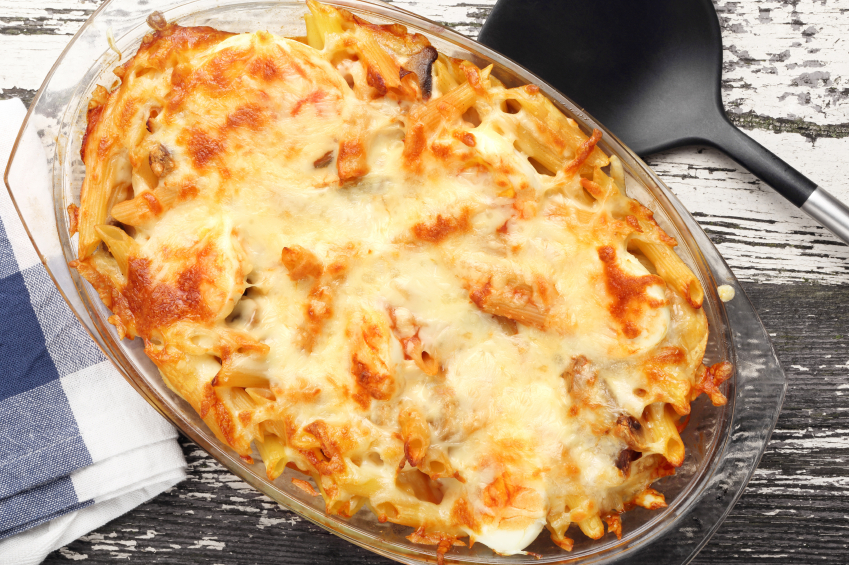 baked ziti in dish