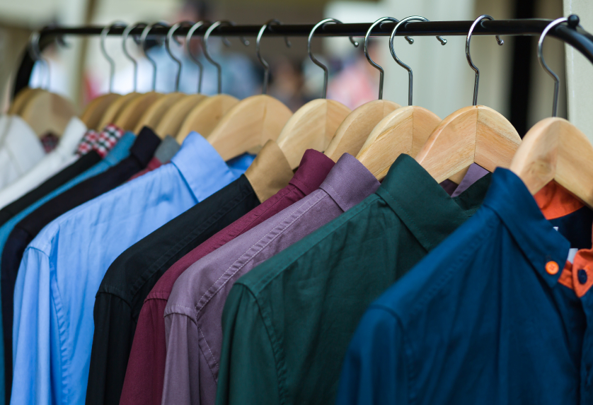 color shirts on hangers