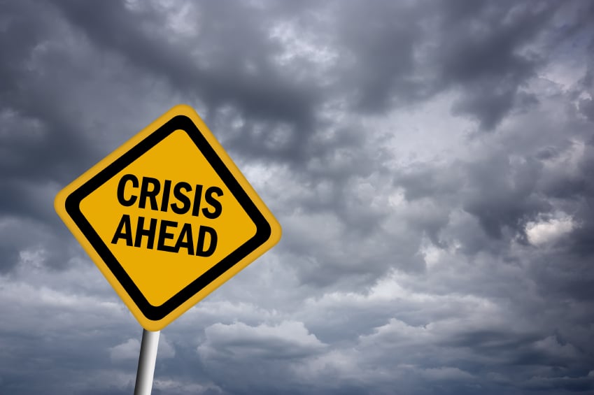 warning sign saying 'Crisis Ahead'