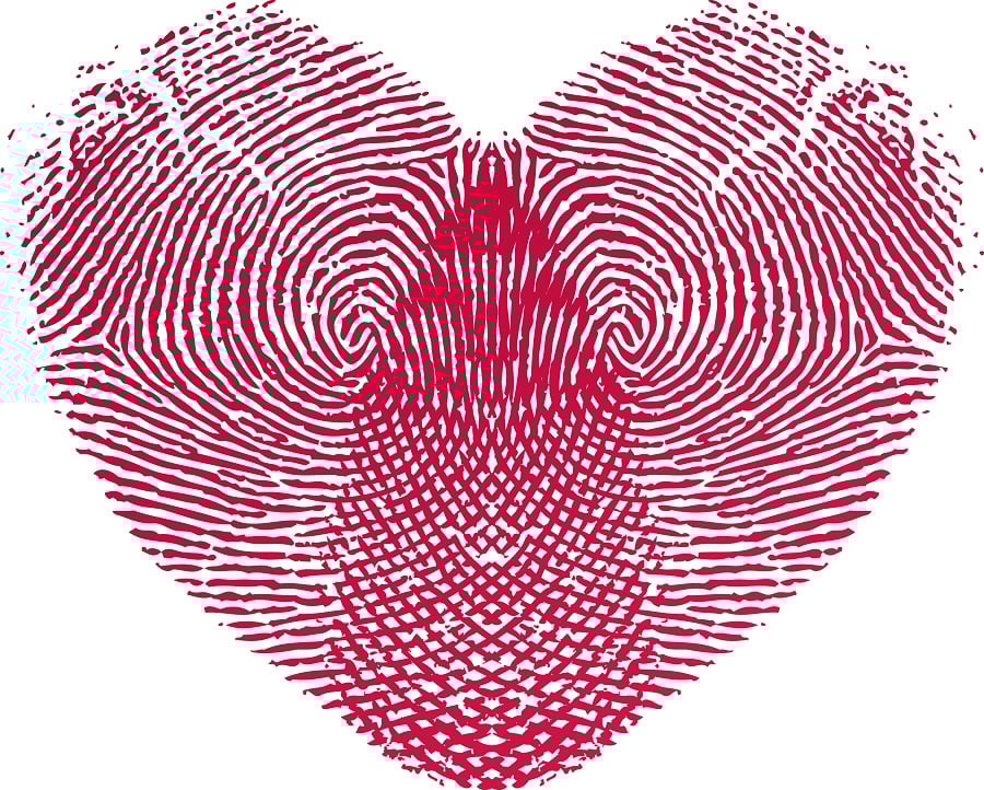 fingerprints making heart shape