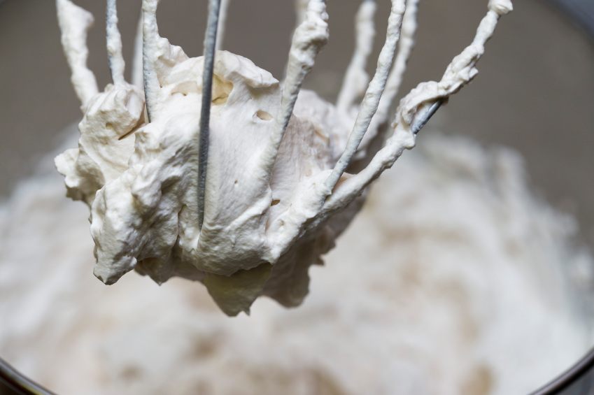 mixing homemade whipped cream