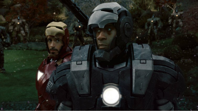 Robert Downey Jr. and Don Cheadle in Iron Man 2