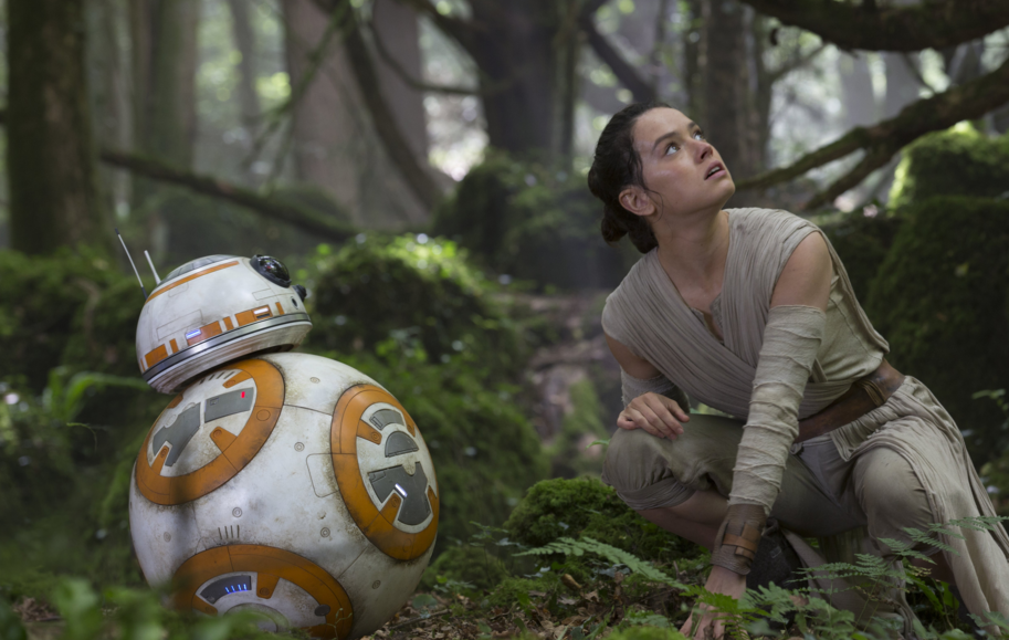 Rey and BB8 in Star Wars: The Force Awakens