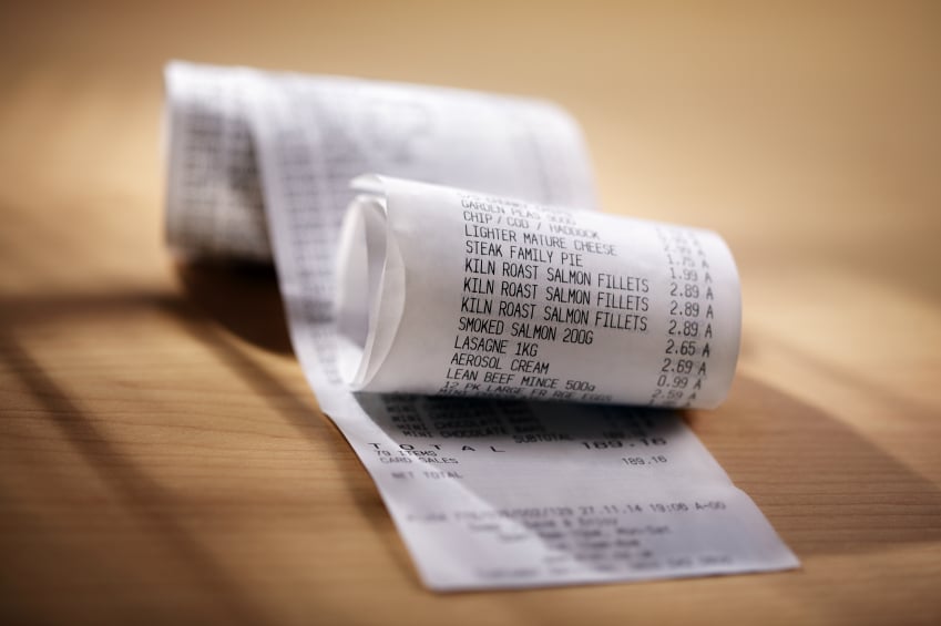 Shopping receipt