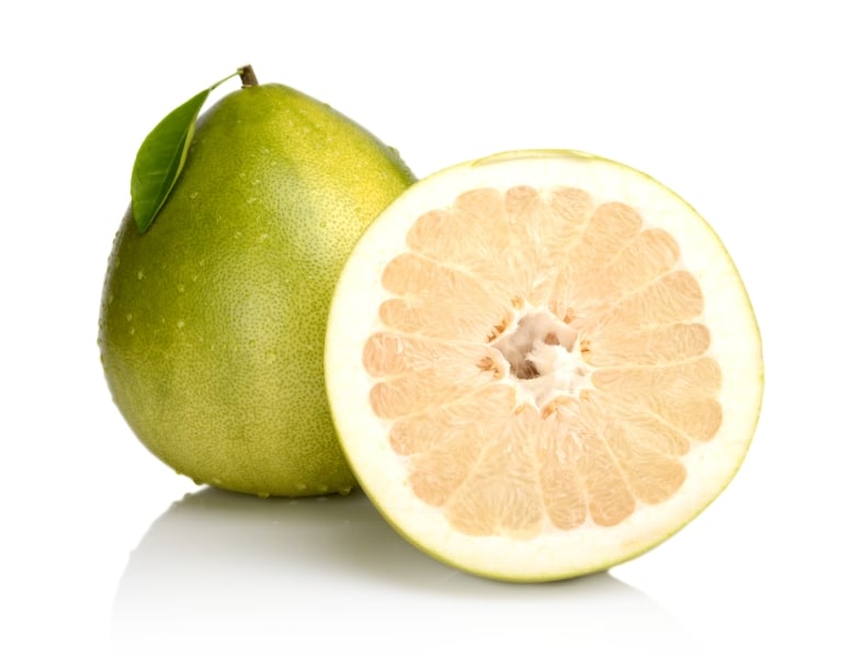Two pomelos with white background