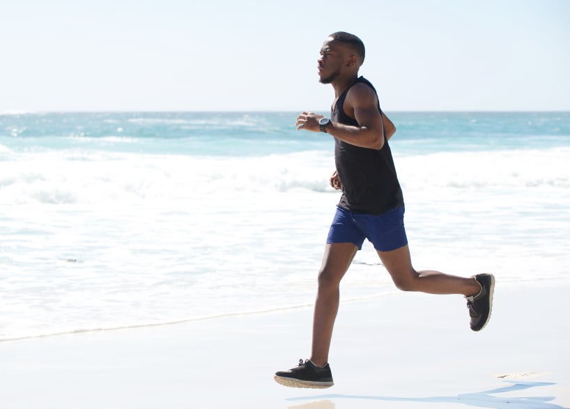 Running on the beach
