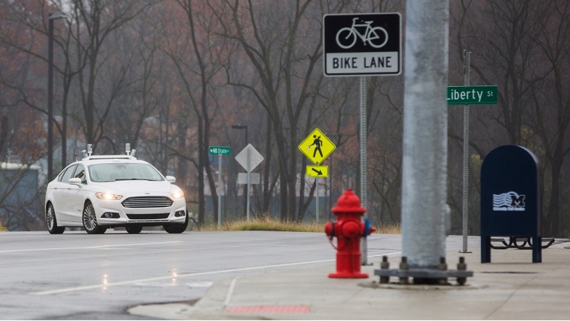 autonomous ford fusion at mcity