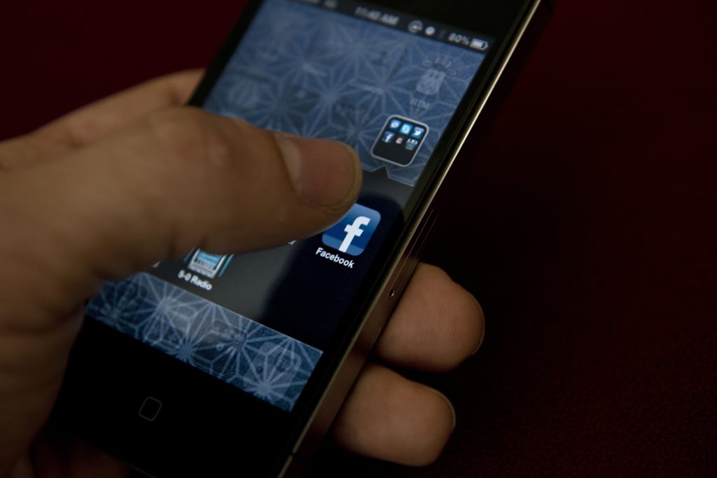 Facebook app on smartphone