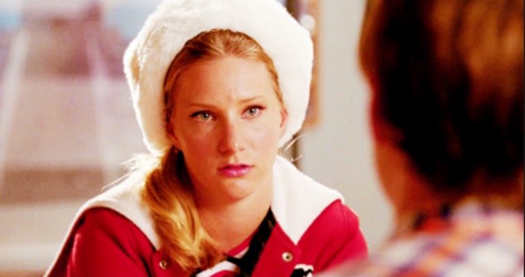 Heather Morris looking sad on Glee