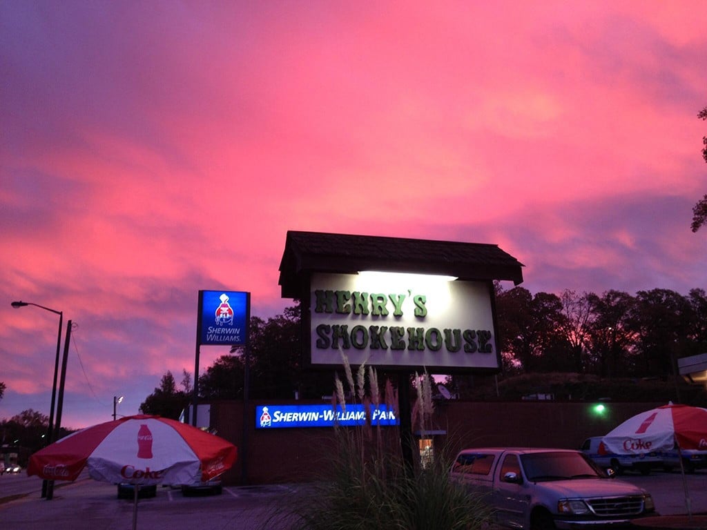 storefront at Henry's smokehouse in Greenville, South Carolina